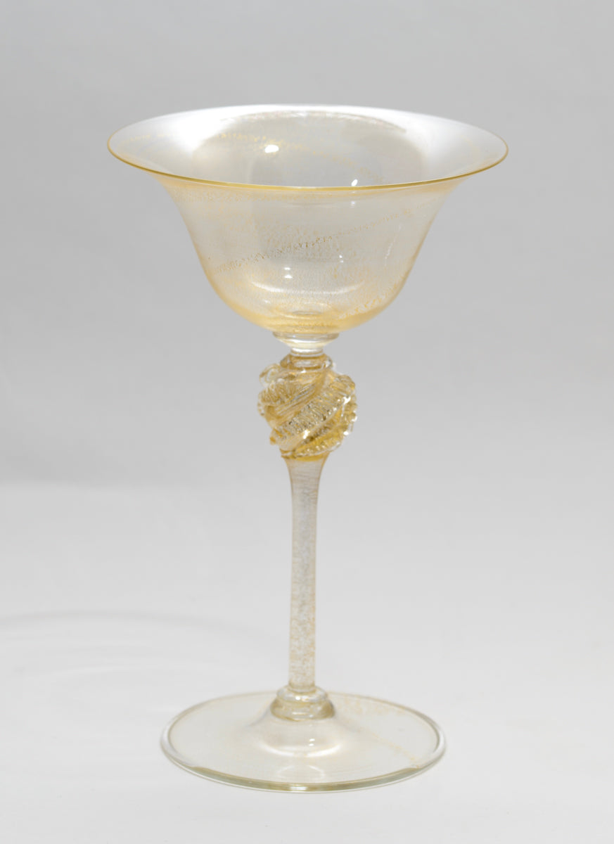 Nuova Venier Facon de Venise Wine & Cocktail Glasses With 24 Carat Gold Murano (3100)