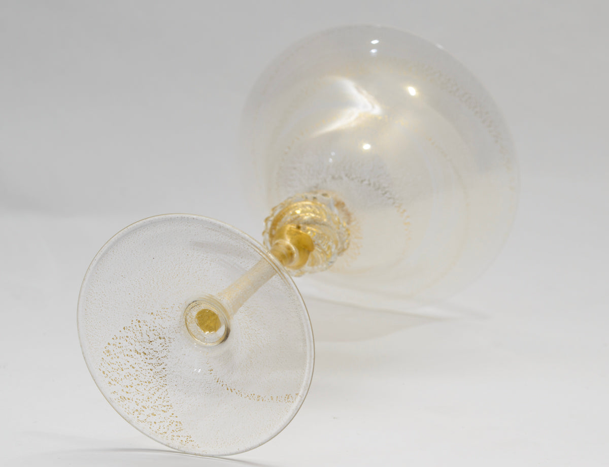 Nuova Venier Facon de Venise Wine & Cocktail Glasses With 24 Carat Gold Murano (3100)