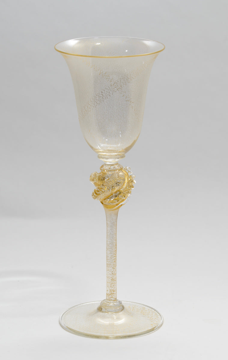 Nuova Venier Facon de Venise Wine & Cocktail Glasses With 24 Carat Gold Murano (3100)