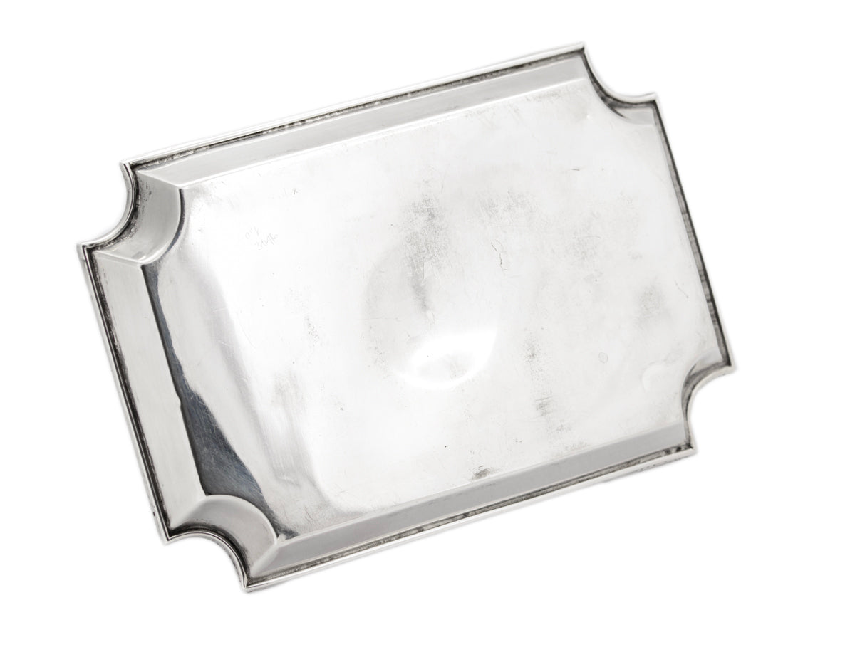 Antique Sterling Silver Inkwell & Pen Stand With Banded Agate Lid Edwardian 1907 (3107)