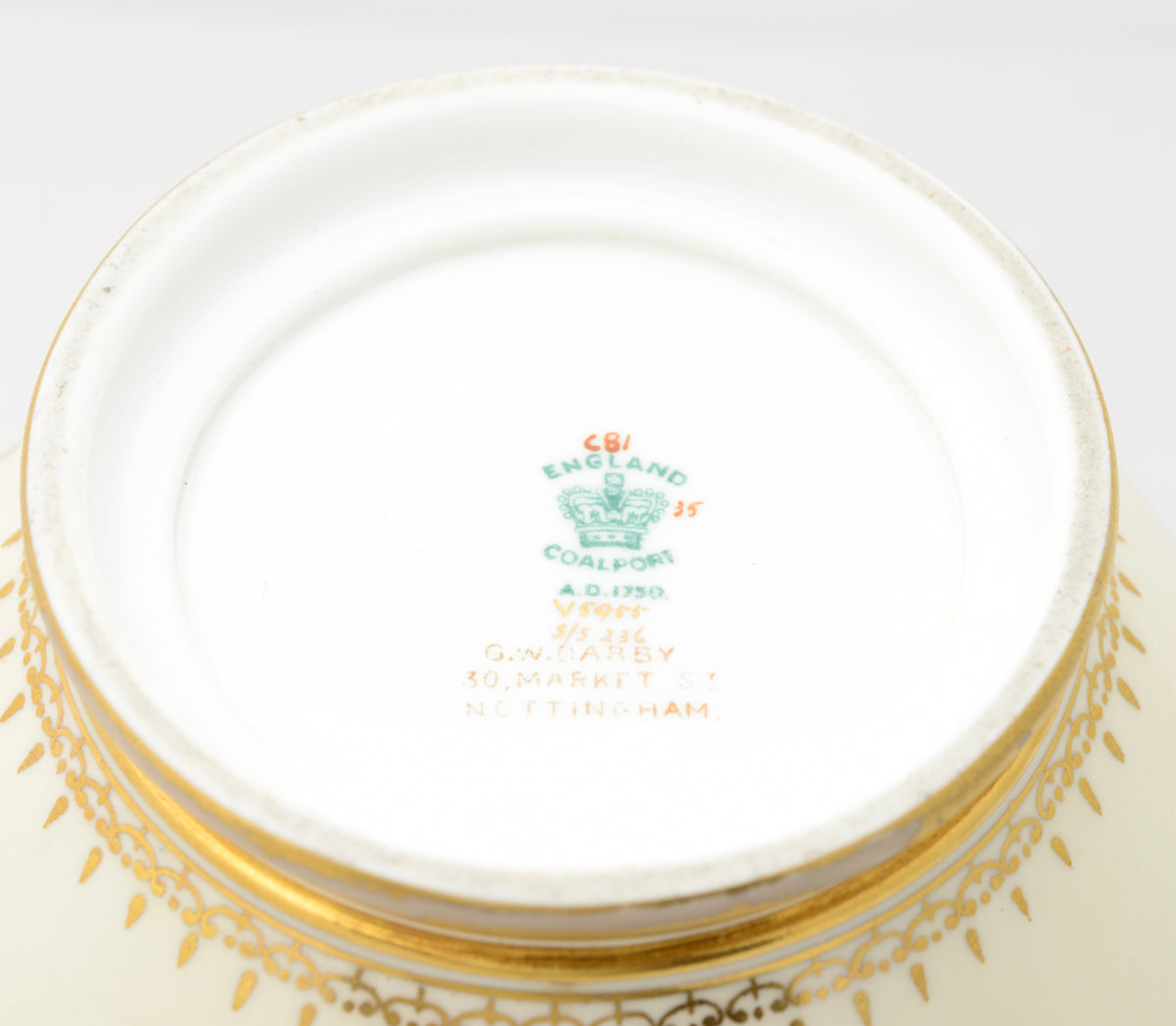 Antique Coalport Turquoise Jewelled Lidded Jar With Scottish Scene c.1910 (3110)