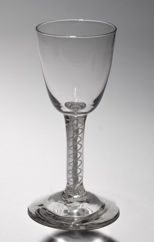 Georgian DSOT Opaque Twist Wine Glass - Antique c1765 English Lead Type Stemware (3157)