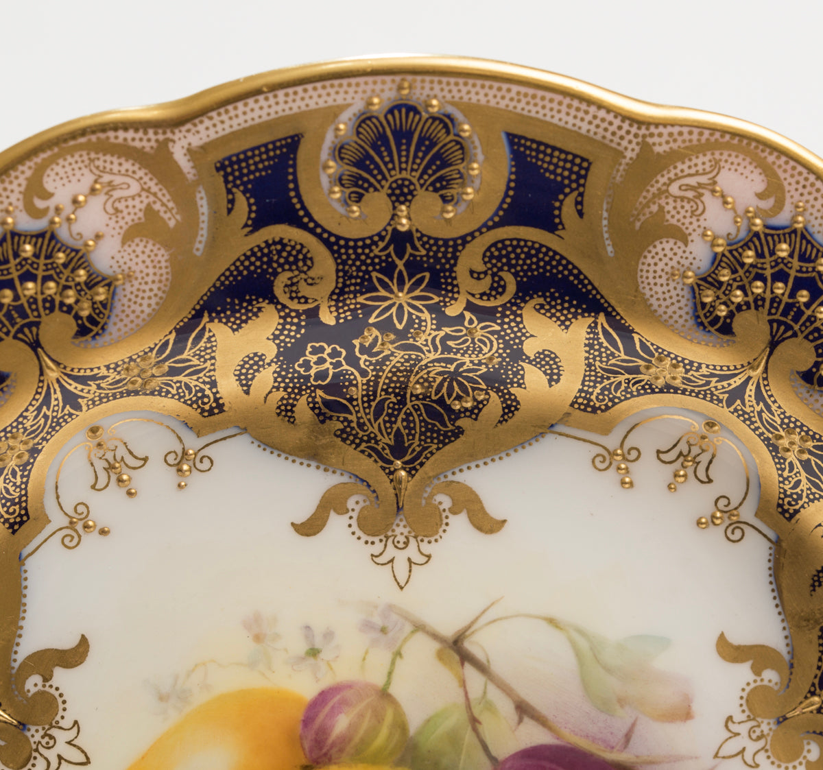 Royal Worcester China Hand Painted Fruit Plate by R Sebright Antique 1916 (3166)