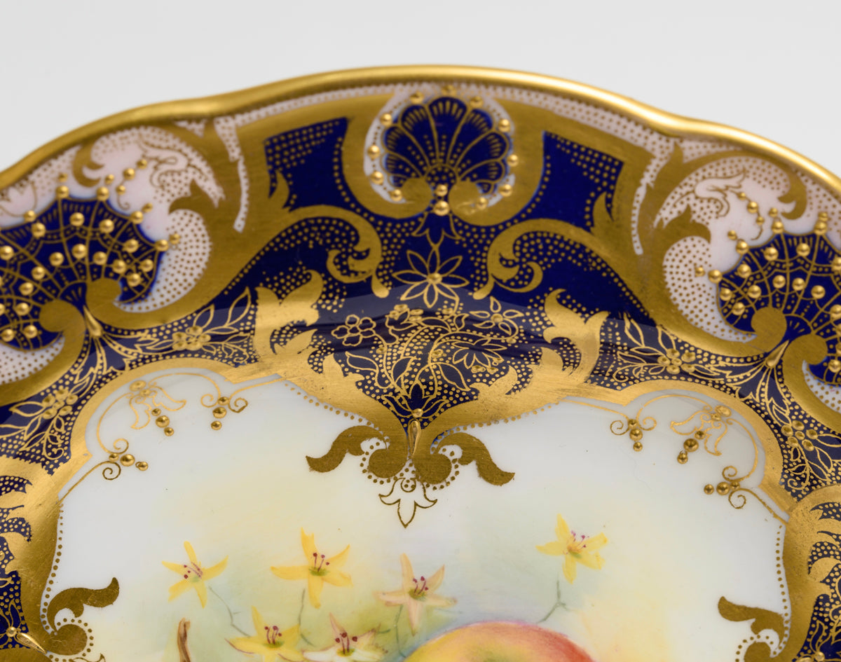 Royal Worcester China Hand Painted Fruit Plate By Albert Shuck Dated 1935 (3175)