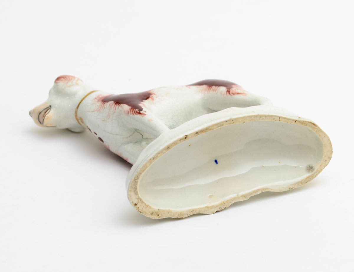 Antique Rockingham Type Porcelain Standing Dog Figure Early 19th Century (3185)