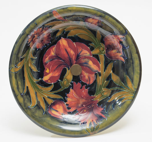 Antique Moorcroft Pottery Rare Spanish Pattern Tazza With EPNS Stand (3218)