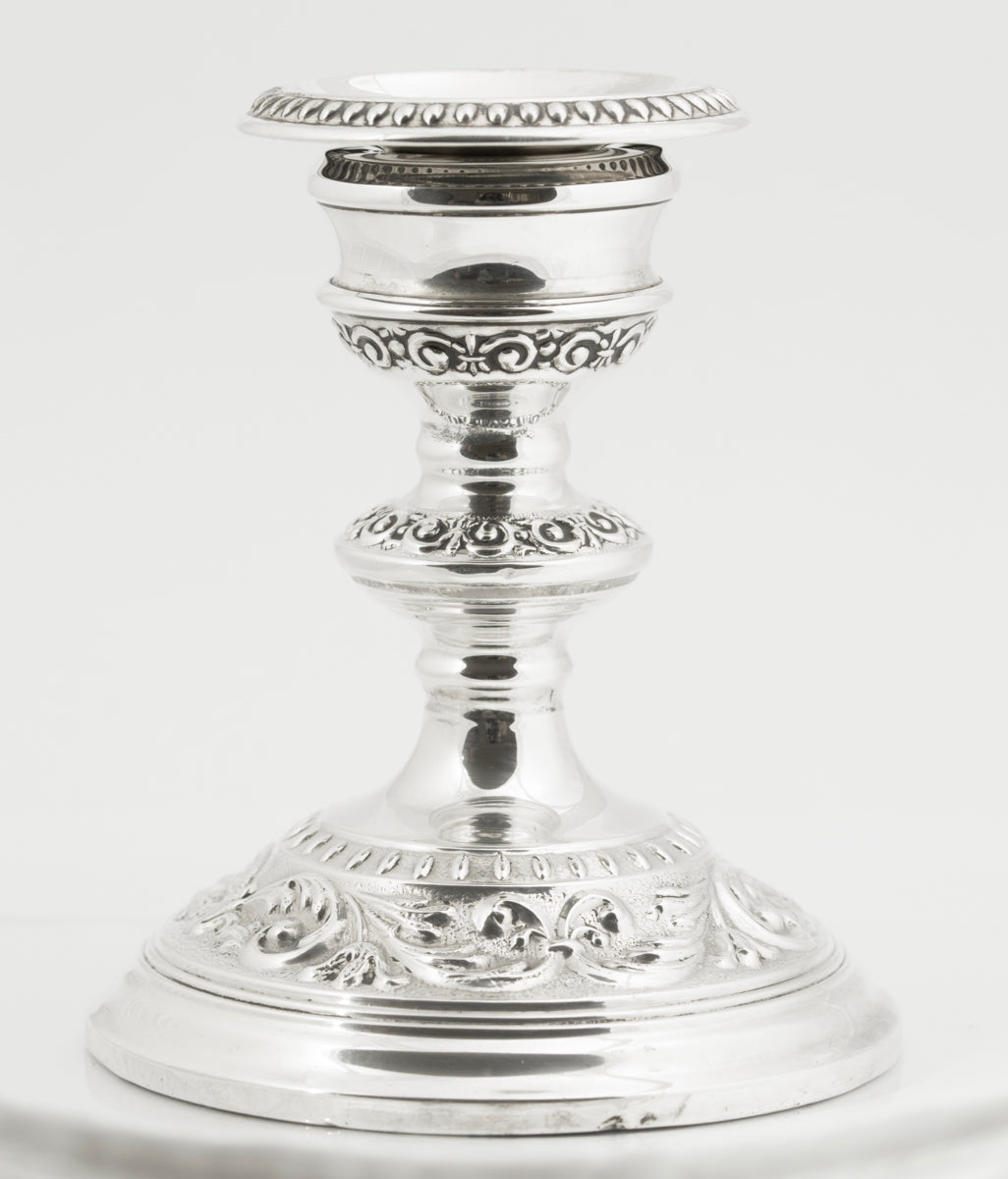 Vintage Sterling Silver Decorative Candlestick Hallmarked Birmingham 1966 (3224)