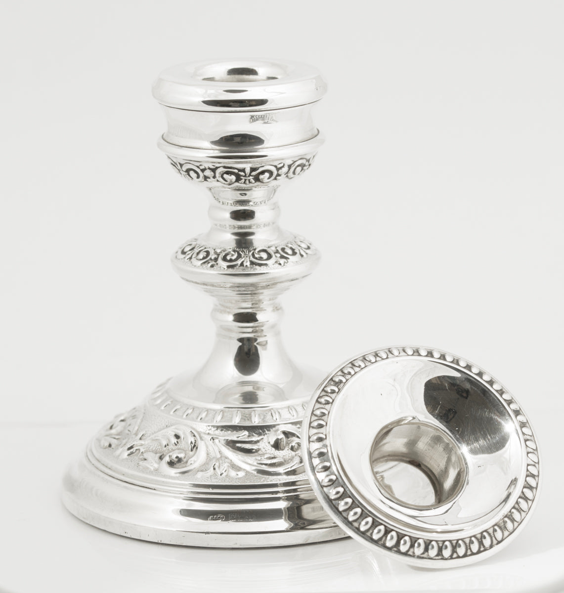 Vintage Sterling Silver Decorative Candlestick Hallmarked Birmingham 1966 (3224)