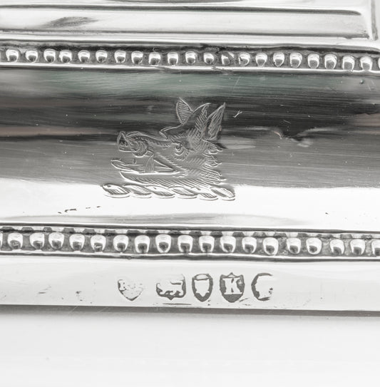 Antique Victorian Hallmarked Sterling Silver Reeded Column Candlestick 1885 (3225)