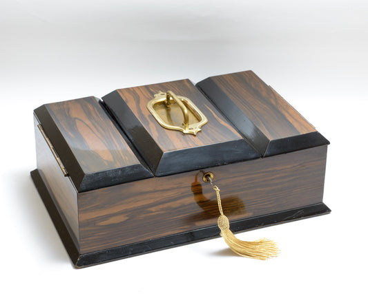 Antique Victorian Large Coromandel Travelling Cigar Box c.1860 (3232)