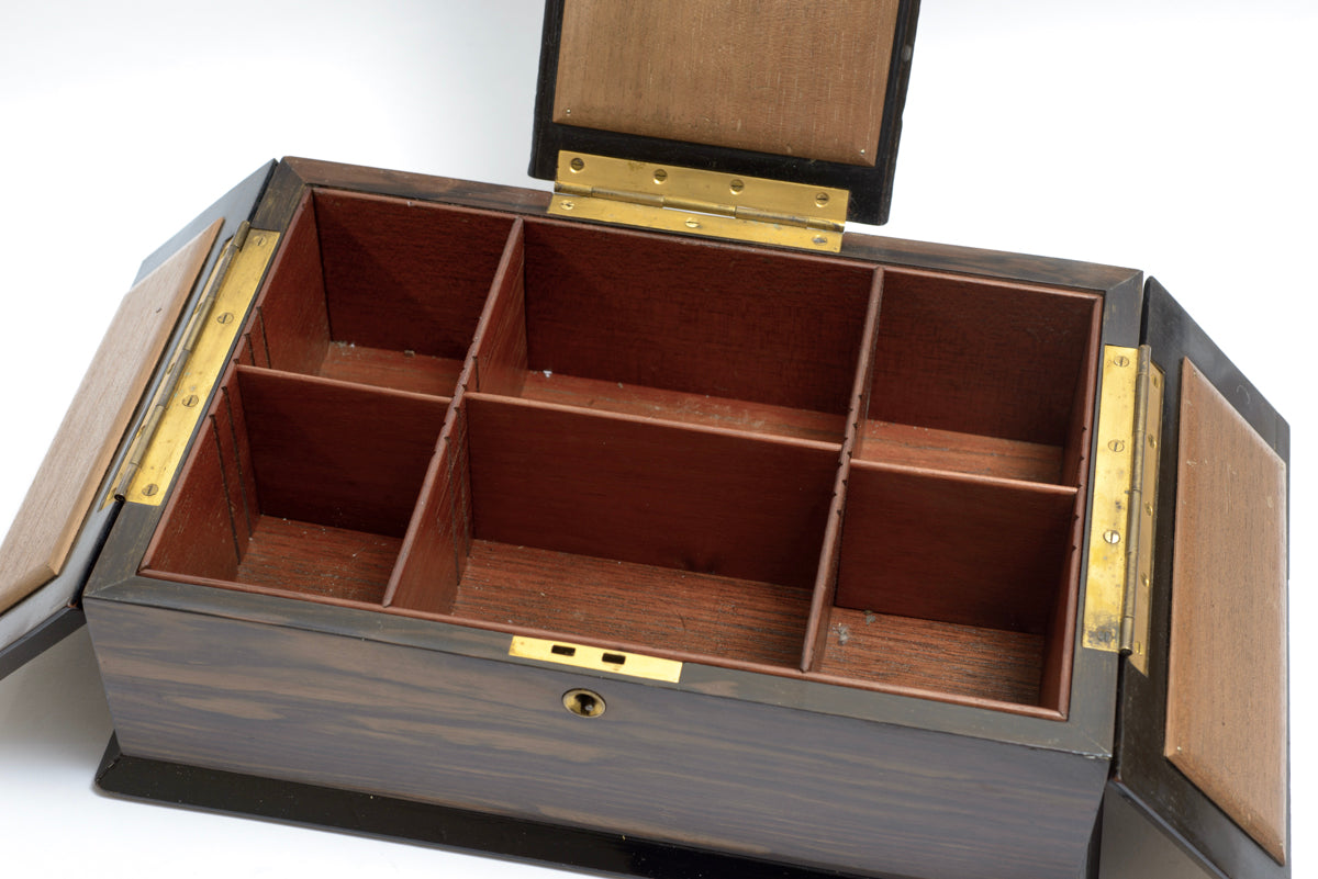 Antique Victorian Large Coromandel Travelling Cigar Box c.1860 (3232)