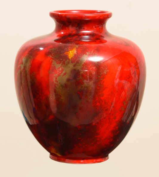 Charles Noke For Royal Doulton Art Deco Period Flambe Vase c.1930's Signed (3240)