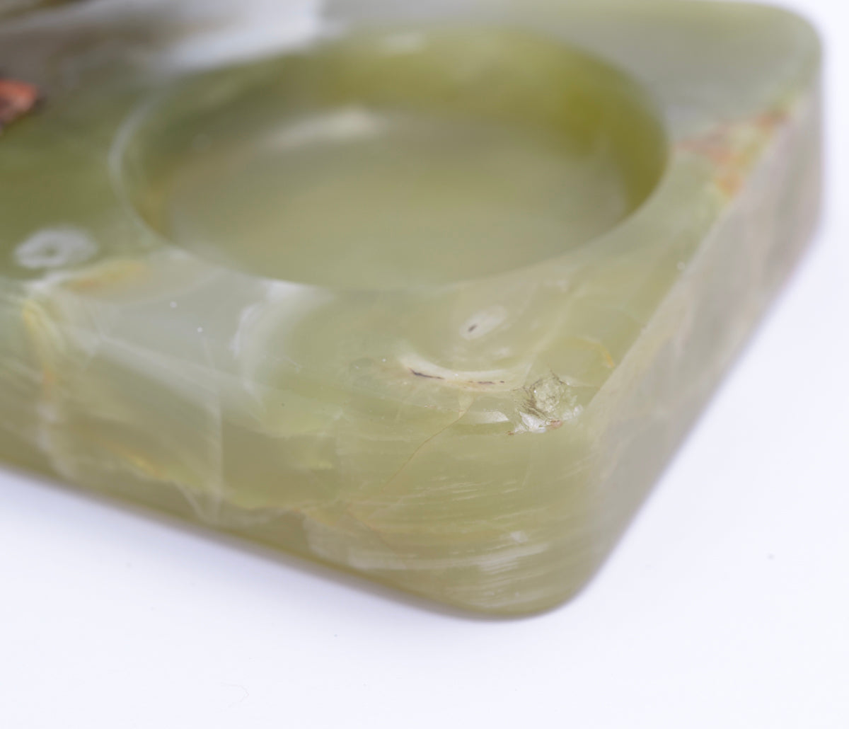 Antique Austrian Cold Painted Bronze Duck & Green Onyx Dish c.1930 (3243)