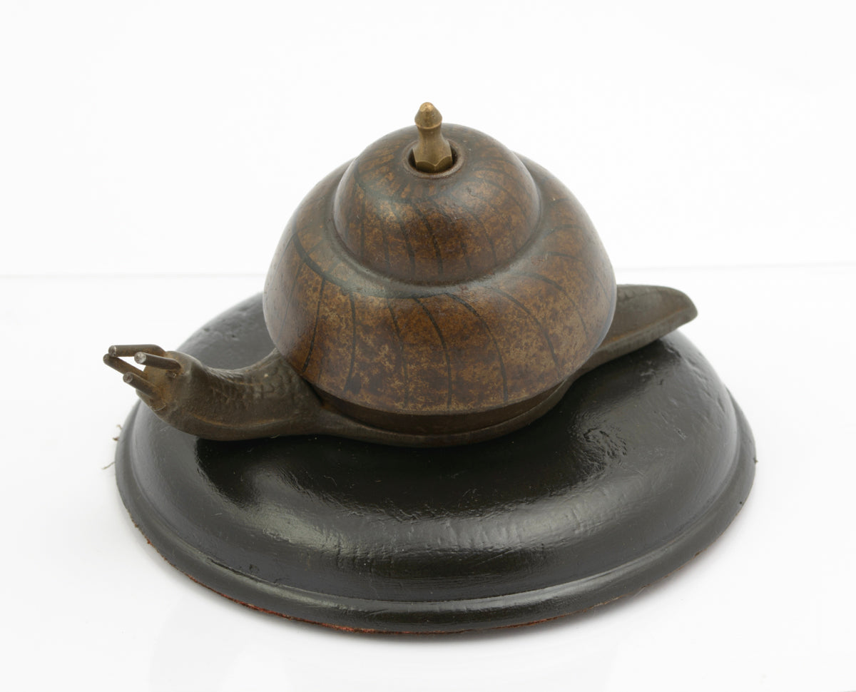 Antique German Clockwork Snail Counter Top Bell Working Order DRGM (3257)