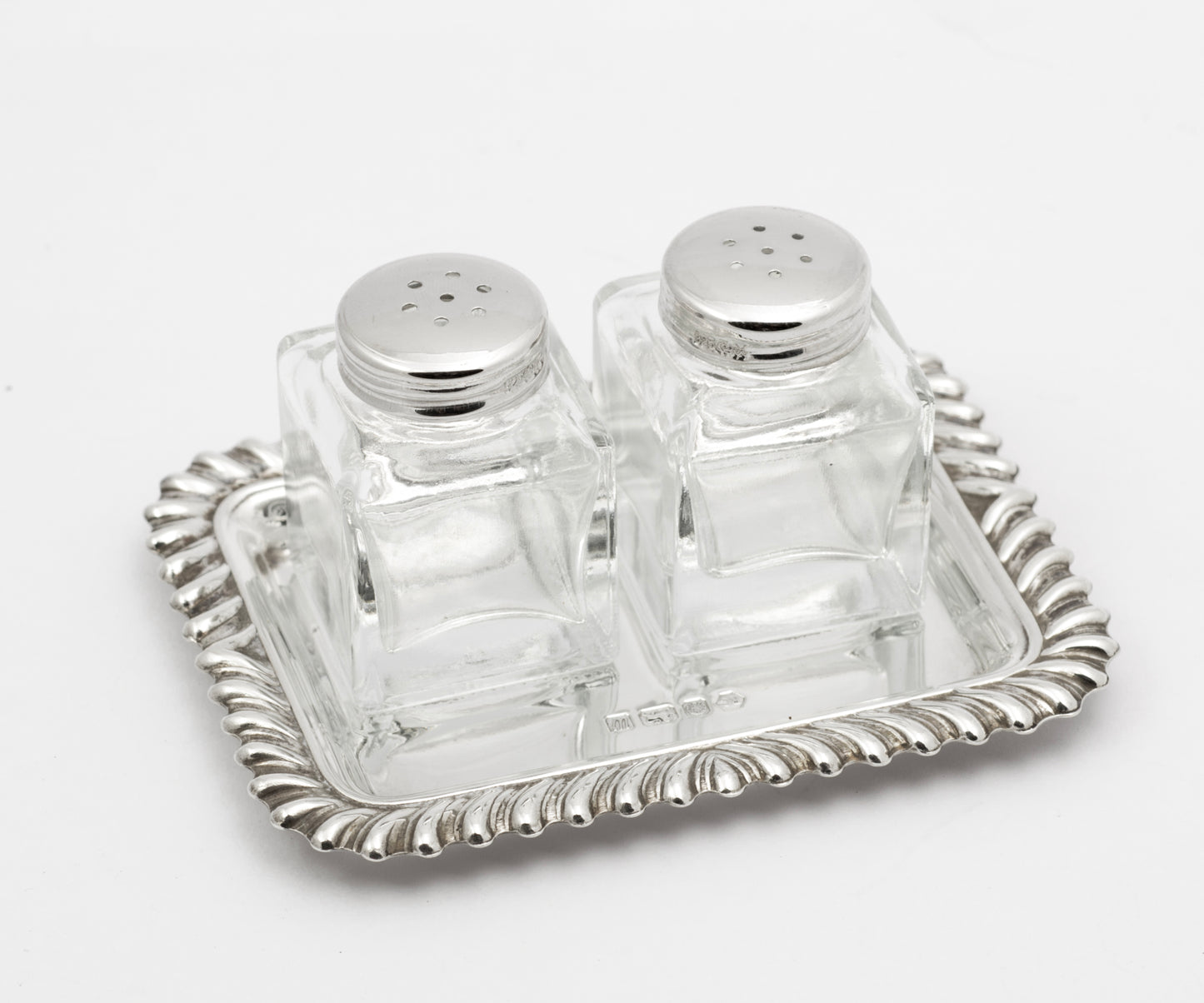 Vintage Carr's Of Sheffield Sterling Silver Small Condiment Set With Tray Boxed (3269)