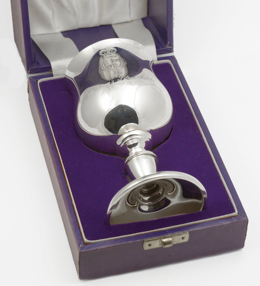Vintage Queen Elizabeth II Jubilee Sterling Silver Wine Goblet Presentation Box (3270)
