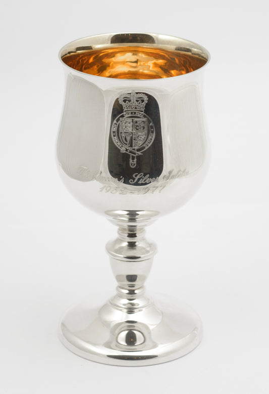 Vintage Queen Elizabeth II Jubilee Sterling Silver Wine Goblet Presentation Box (3270)