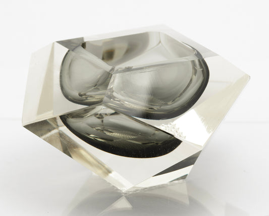 Vintage Murano Art Glass Sommerso Geode Bowl Manner Of Mandruzzato (3278)