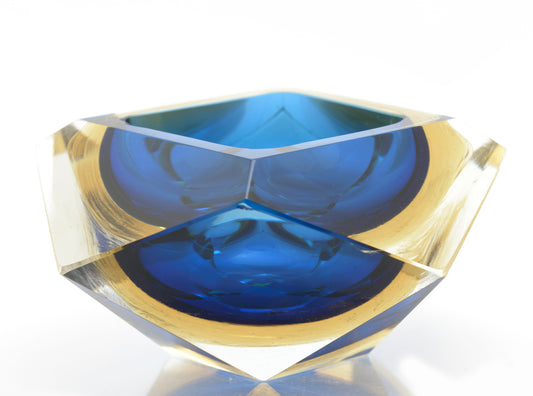 Vintage Murano Sommerso Glass Geode Bowl Manner Of Flavio Poli (3278)