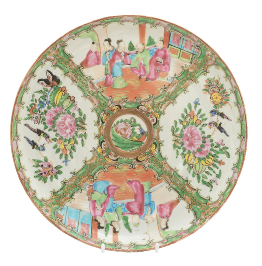 Antique Chinese Porcelain Rose Medallion Plate Famille Rose Enamels c.1880 (3305)