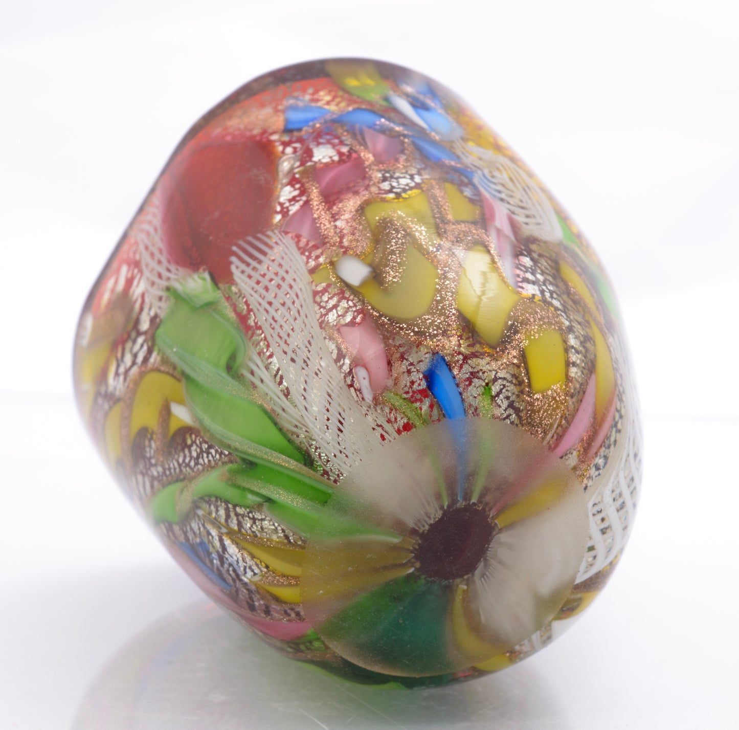 Vintage AVEM Murano Bizantino 'Tutti Frutti' Art Glass Vase Mid Century (3316)