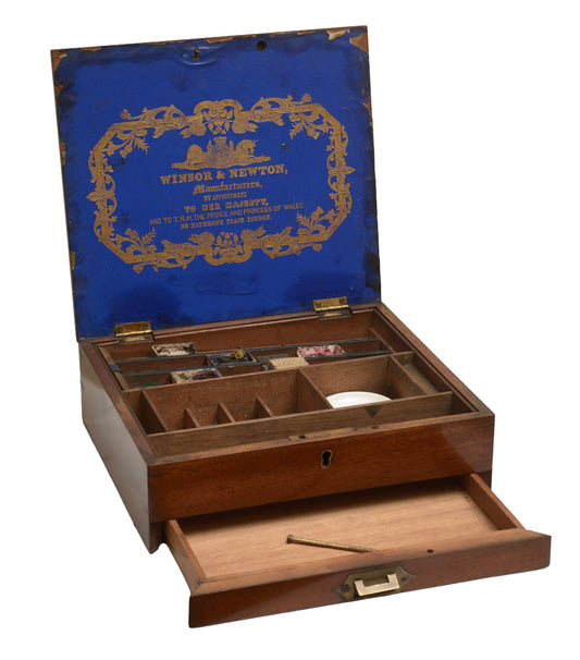Antique Victorian 19th Century Winsor & Newton Artists Watercolour Paint Box (3362)