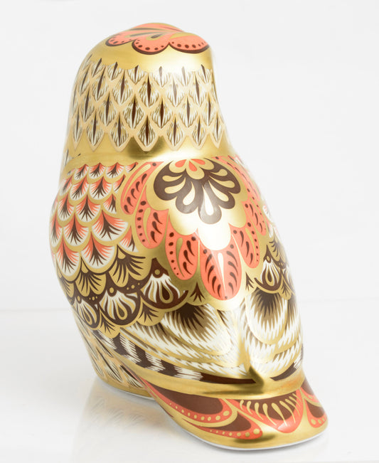 Royal Crown Derby Short Eared Owl Paperweight Gold Stopper Guild Exclusive(3364)