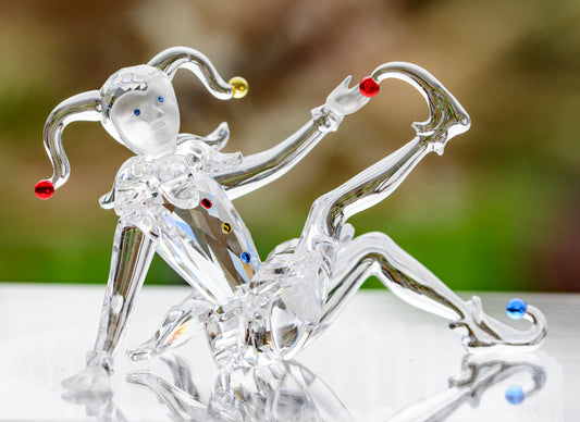 Swarovski Jester Figure 275555 Clear Crystal With Colourful Accents Box & Cert (A1692B)