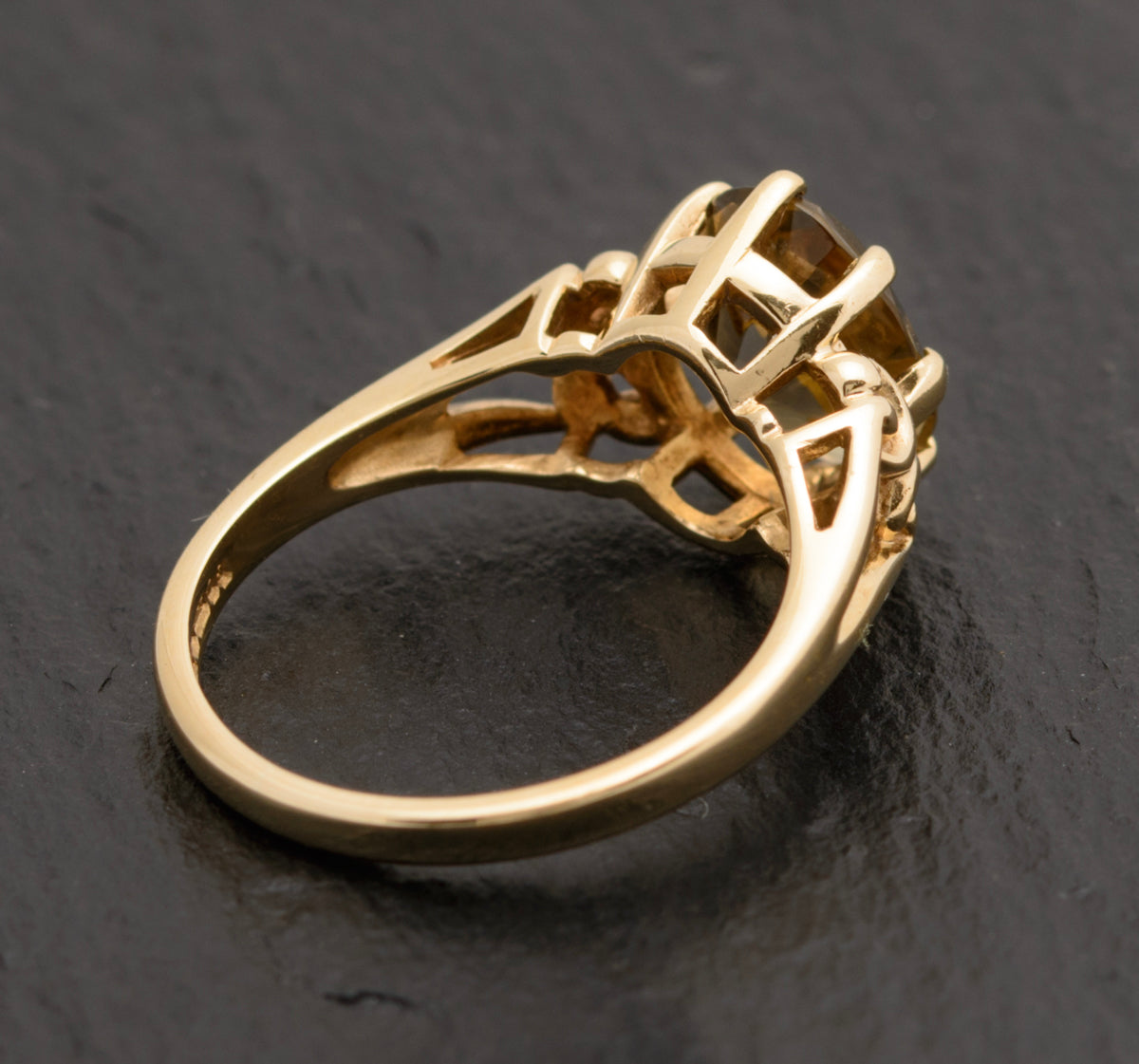 Vintage 9ct Gold Ring With Smoky Citrine Gemstone Hallmarked 1992 (A1748)