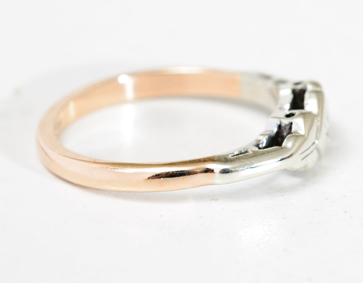 Antique Diamond Solitaire Ring In 9ct Gold & Platinum c.1920 UK Size M (A1780)
