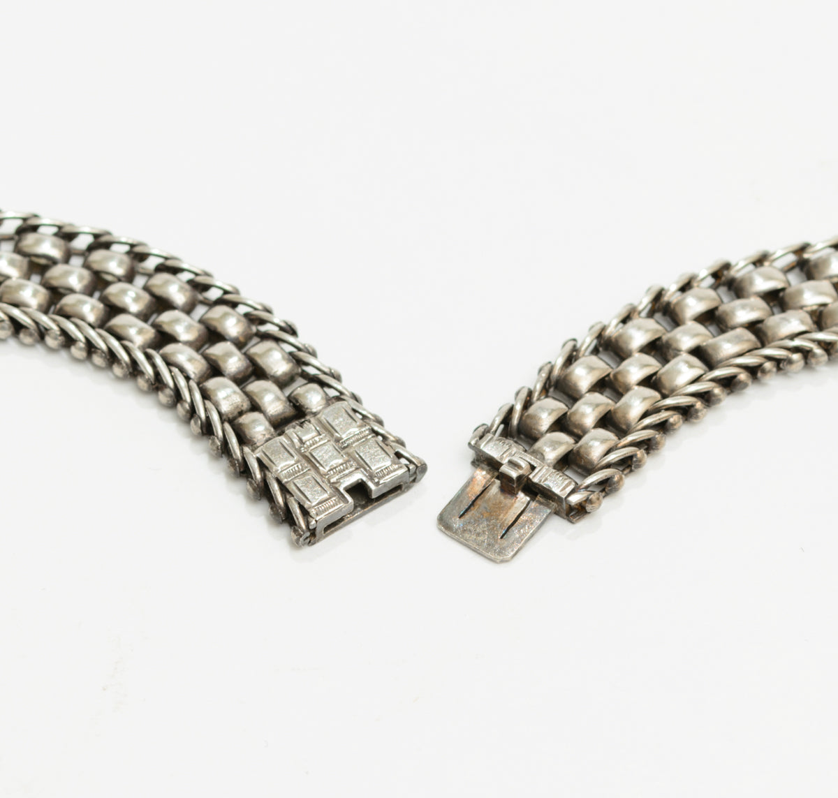 Antique Victorian Ladies Sterling Silver Collar Necklace Multi Strand Choker (A1891)