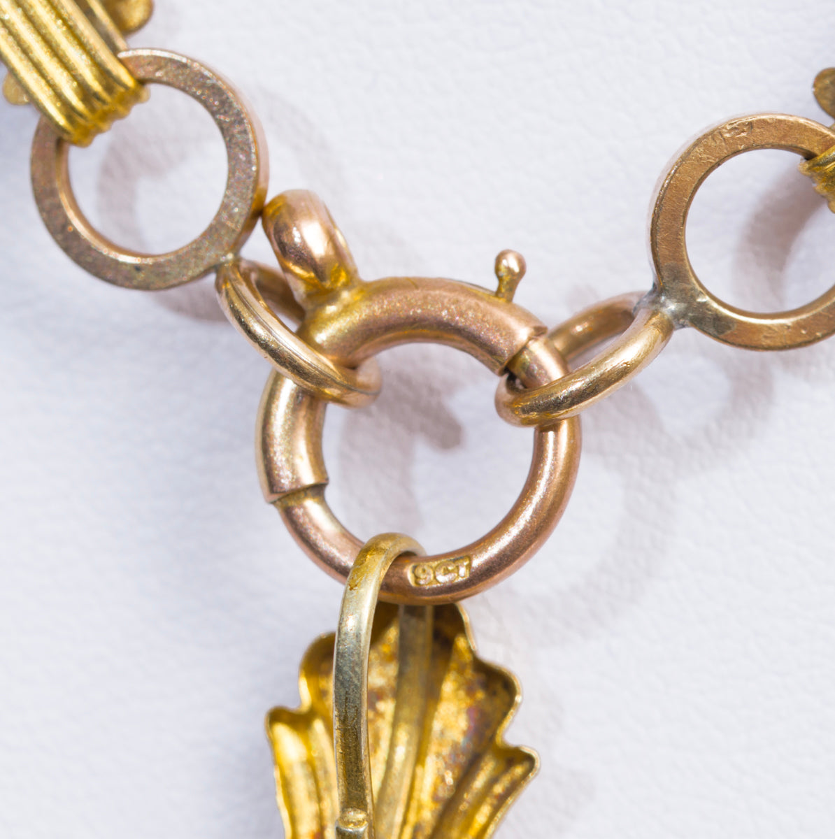 Antique Victorian Fancy Link Choker Necklace & Sweetheart Locket Gilt & Gold (A2019)