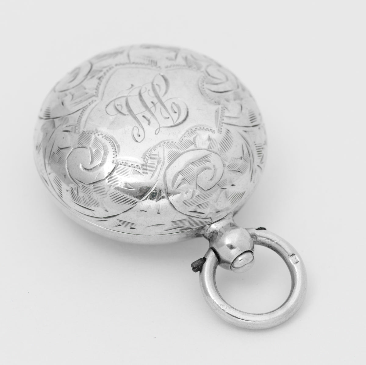 Antique Sterling Silver Full Sovereign Case Engraved Body Hallmarked 1914(A2064)