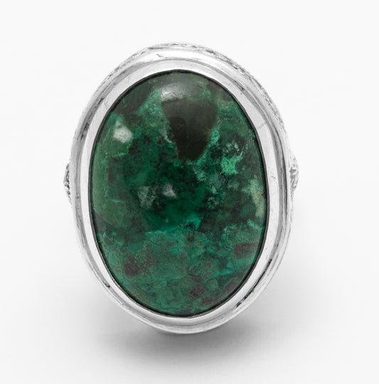 Sterling Silver & Chrysocolla Large Statement Ring Gilly & John Seago (Szego) (A2065)