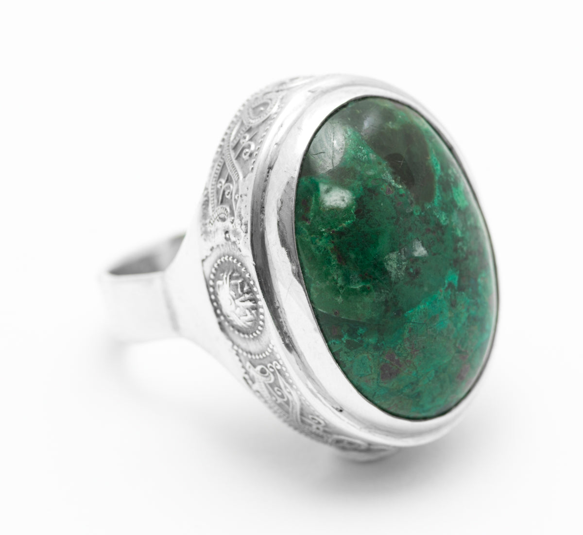 Sterling Silver & Chrysocolla Large Statement Ring Gilly & John Seago (Szego) (A2065)
