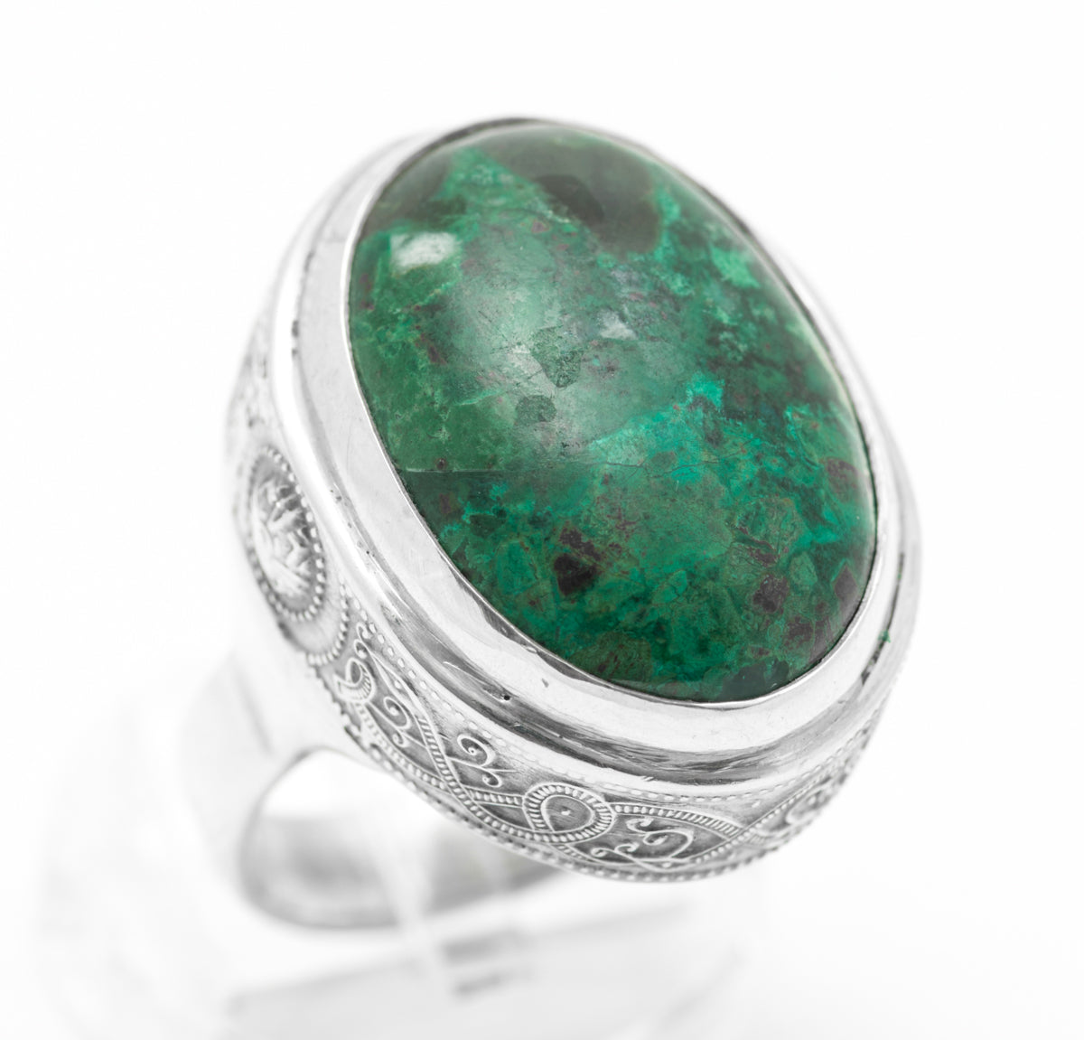 Sterling Silver & Chrysocolla Large Statement Ring Gilly & John Seago (Szego) (A2065)