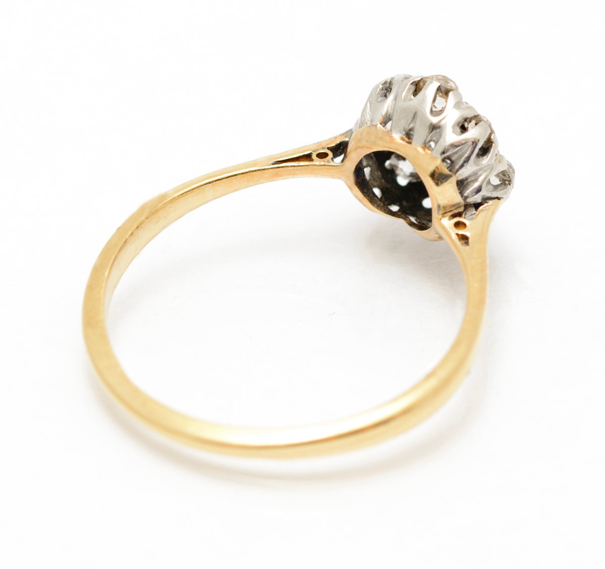 Antique 18ct Yellow Gold & 0.6 Carat Natural Diamond Cluster Ring c.1920 (A2082)