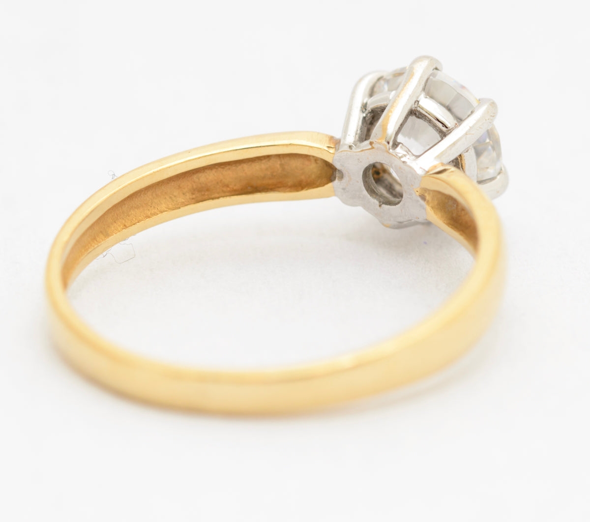 Vintage 9ct Yellow Gold 1 Carat CZ Solitaire Engagement Ring Sheffield Hallmark (A2101)