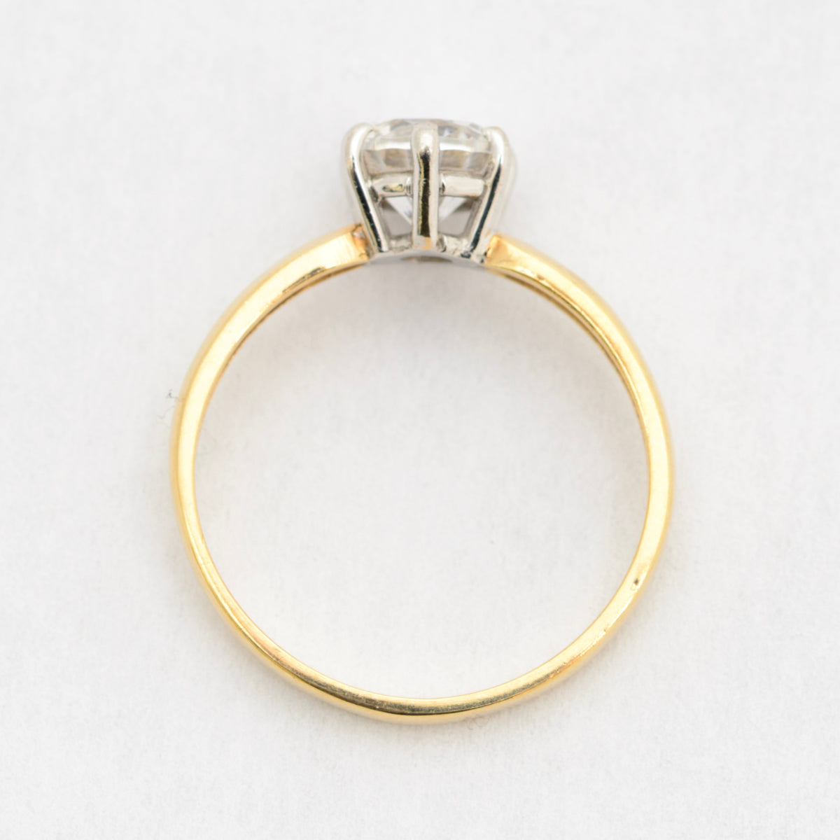 Vintage 9ct Yellow Gold 1 Carat CZ Solitaire Engagement Ring Sheffield Hallmark (A2101)