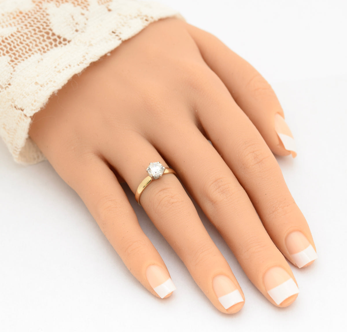 Vintage 9ct Yellow Gold 1 Carat CZ Solitaire Engagement Ring Sheffield Hallmark (A2101)