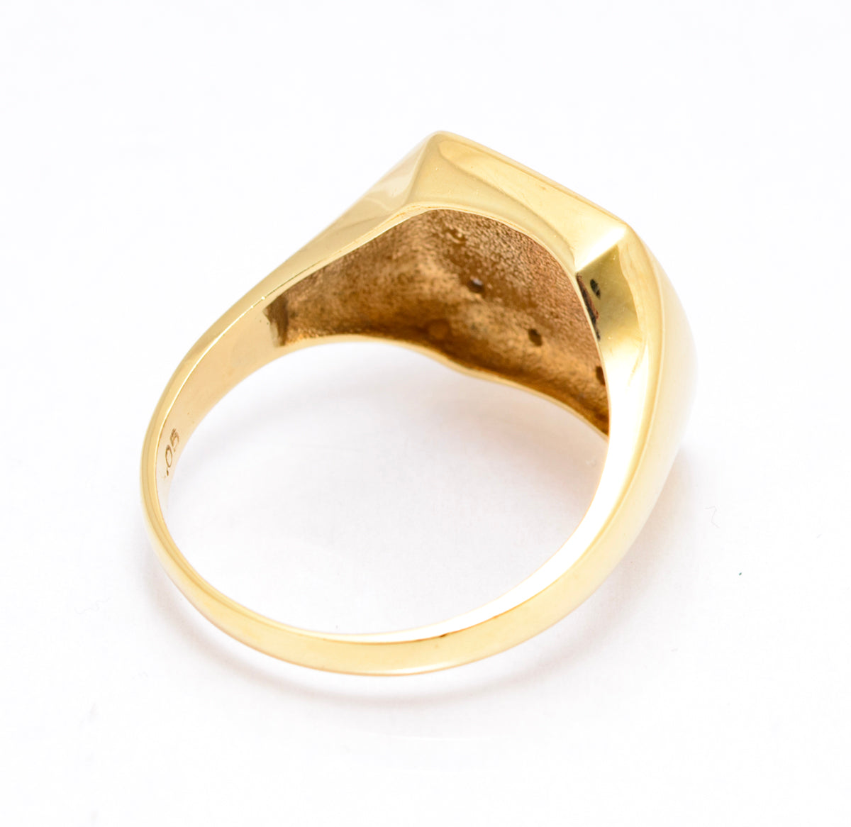 Vintage 9ct Yellow Gold Men's Double Headed Eagle & Diamond Halo Signet Ring (A2109)