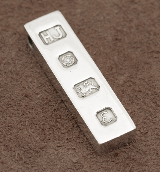 Vintage Sterling Silver Ingot Pendant Feature Hallmarked Sheffield 1979 (B2182)