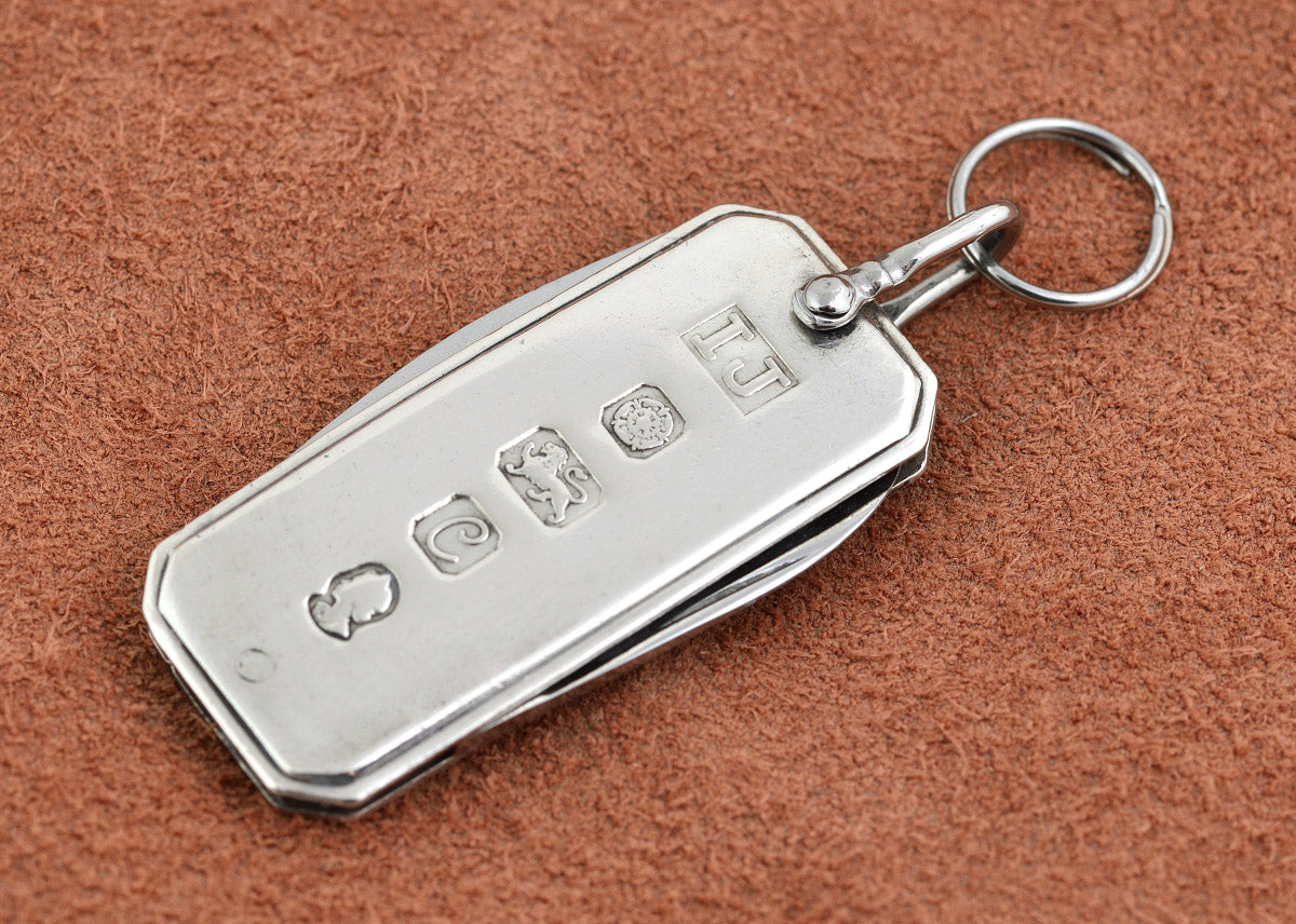 Vintage Novelty Sterling Silver Ingot Pendant / Pen Knife & Bottle Opener (B2196)