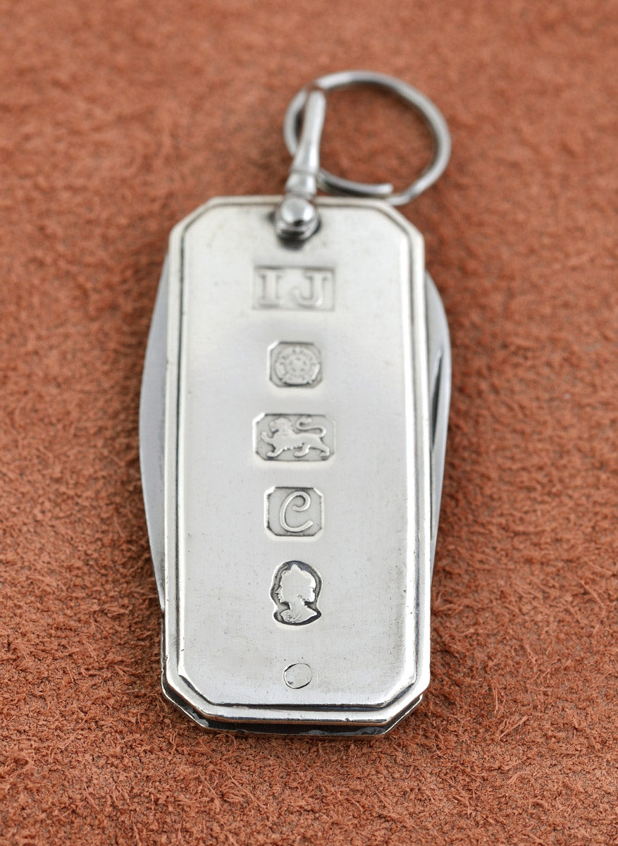 Vintage Novelty Sterling Silver Ingot Pendant / Pen Knife & Bottle Opener (B2196)