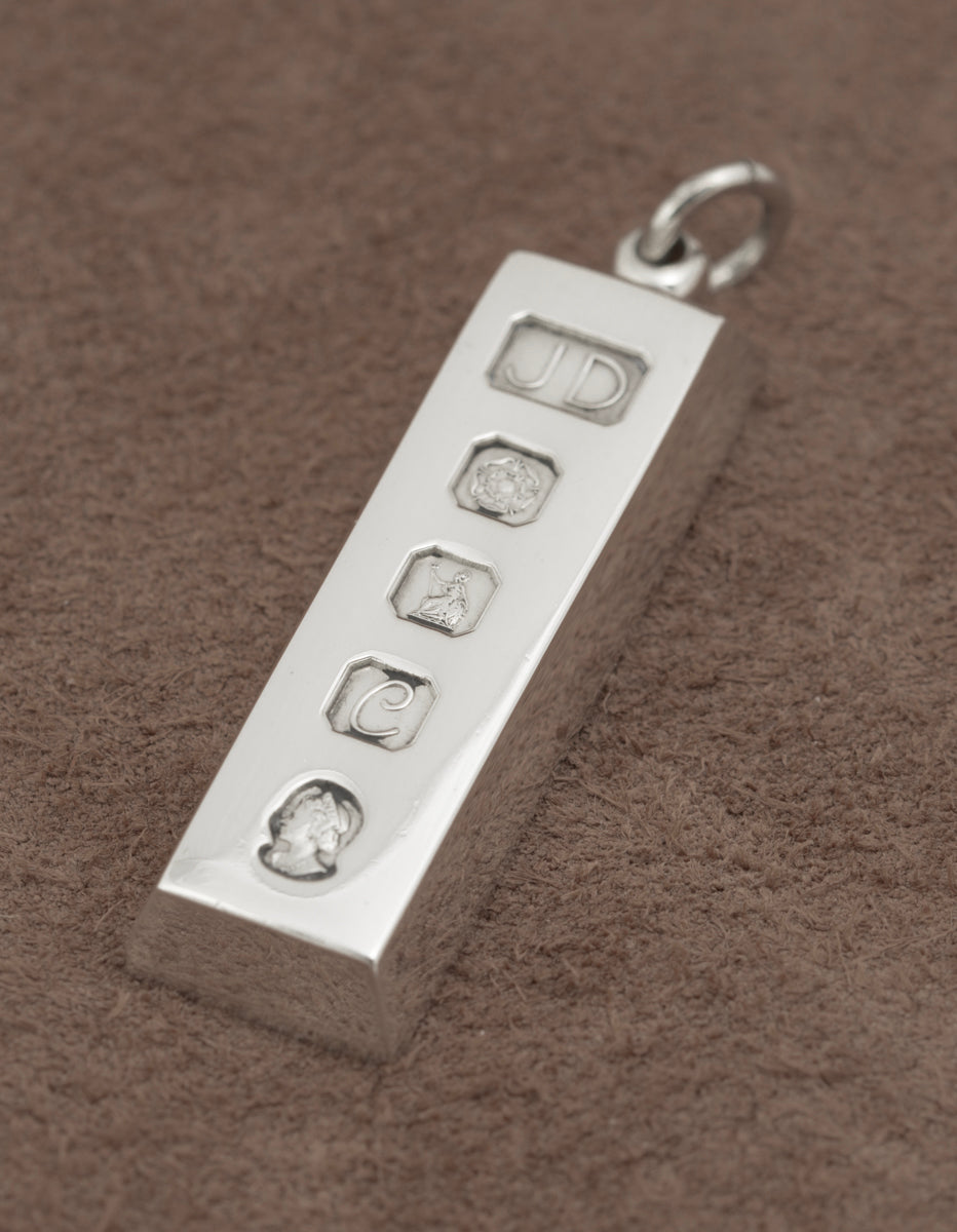 Vintage Britannia Sterling Silver 958 Ingot Pendant Jubilee Feature Hallmarks (B2206)
