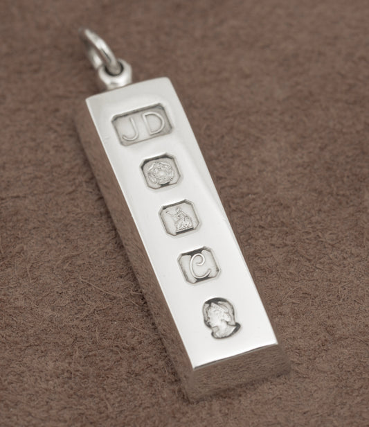 Vintage Britannia Sterling Silver 958 Ingot Pendant Jubilee Feature Hallmarks (B2206)