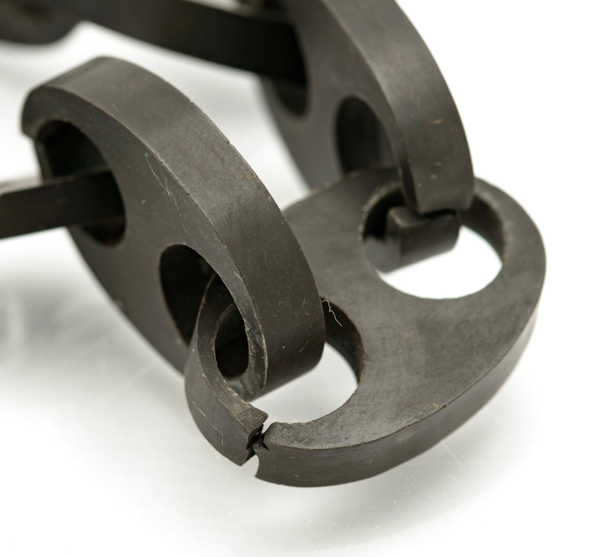 Antique Chunky Vulcanite Chain Link Mourning Necklace Victorian c.1880 (B2242)