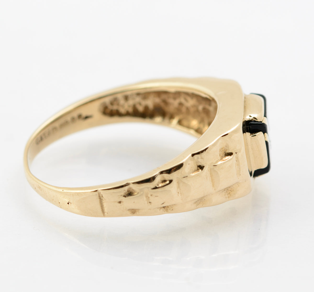 Vintage 9ct Yellow Gold Signet Ring With Black Onyx Panel Hallmarked London 1991 (B2257)