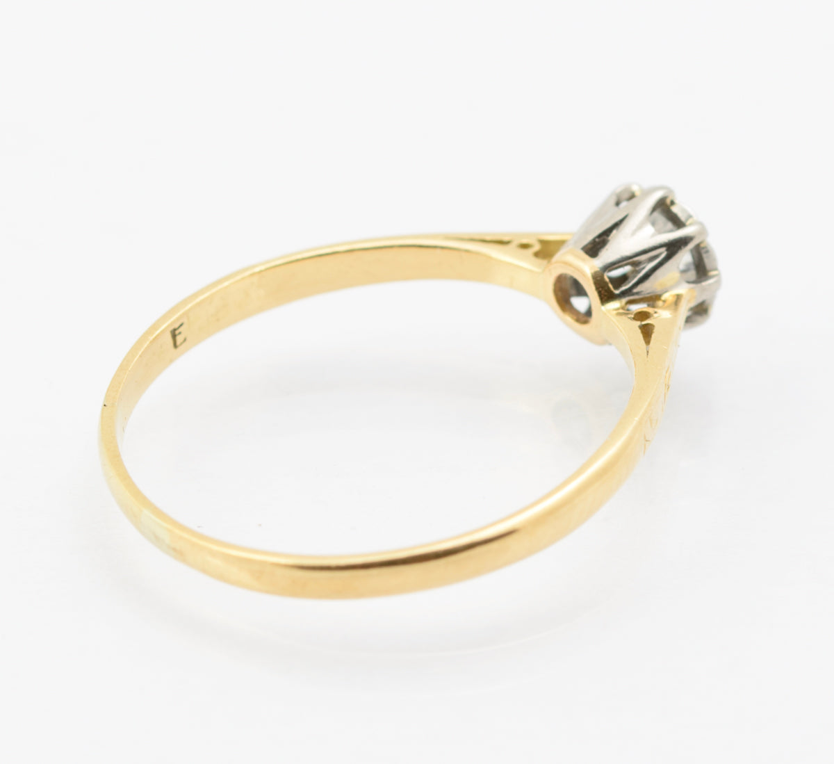 Vintage/Antique 18ct Gold & Natural Diamond Solitaire Engagement Ring c.1930 (B2261)