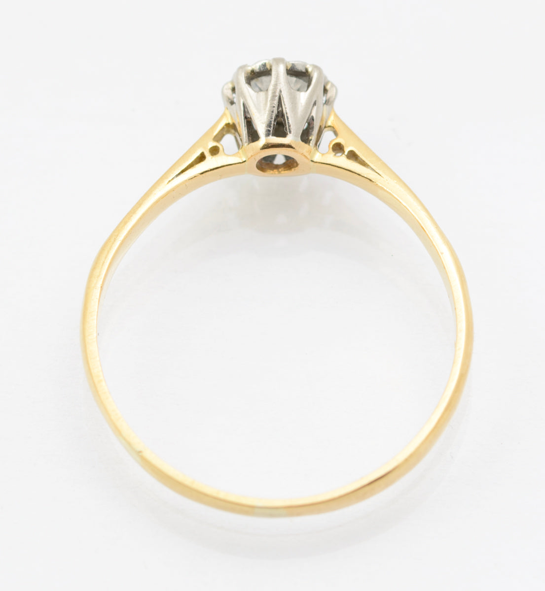 Vintage/Antique 18ct Gold & Natural Diamond Solitaire Engagement Ring c.1930 (B2261)